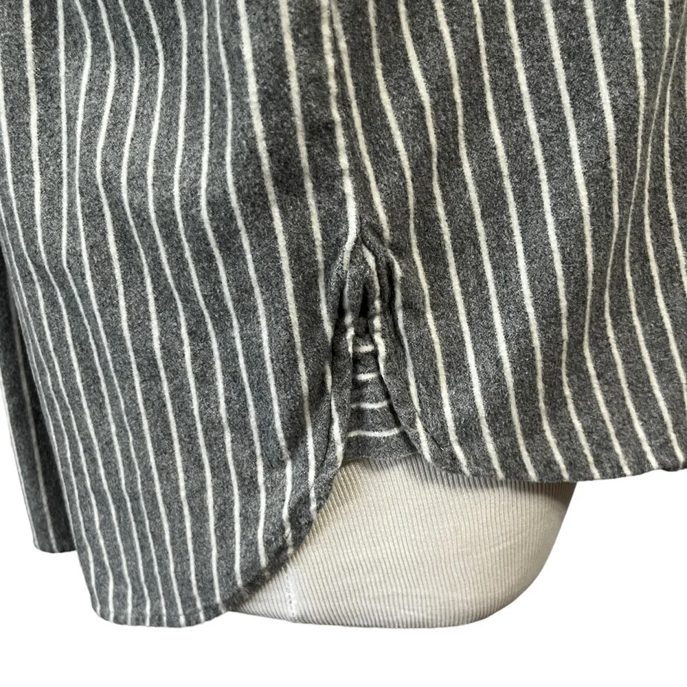 Madewell Grey & White Westward Striped Flannel Shirt Size Small